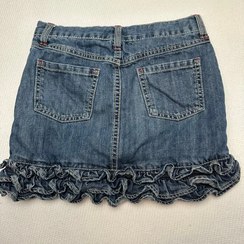 Gymboree Girls Bottoms, Ruffle Hem Mini Jean Skorts, Sz 10